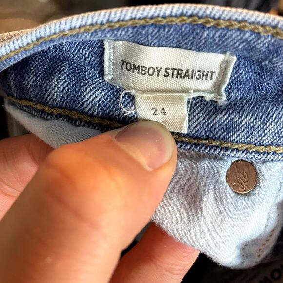 Madewell Tomboy Straight Jeans in Wright Wash Light Blue Denim Loose Fit Size 24 - Picture 10 of 16